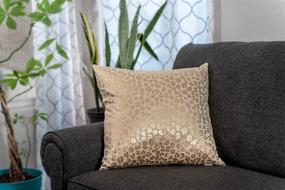 img 2 attached to Dots and Dashes Gold Throw Pillows with 🐆 Leopard Print, Set of 2 - 20x20 Pillow Covers