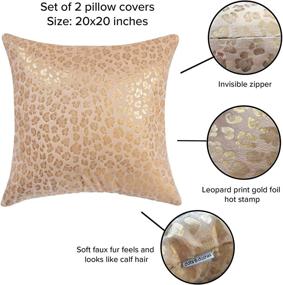 img 3 attached to Dots and Dashes Gold Throw Pillows with 🐆 Leopard Print, Set of 2 - 20x20 Pillow Covers