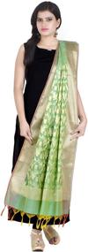 img 3 attached to 🧣 Handwoven Banarasi Dupatta D111GRE by Chandrakala - Women's Accessory