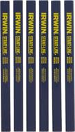 🔨 irwin carpenter pencil, medium lead, 6-piece (66400): reliable and durable tool for precision markings logo