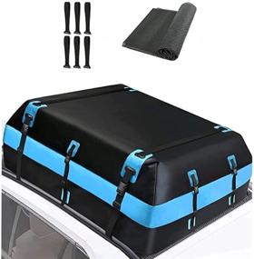 img 4 attached to MENZOKE Rooftop Cargo Carrier: Water-Resistant, 15 Cubic Feet Soft-Shell Car Top Carrier with Storage Bag for All Vehicles