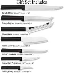 img 3 attached to 🔪 Rada Cutlery Knives Gift Set - Stainless Steel Blades & Black Steel Resin Handles, Set of 7, 11 1/4 Inches