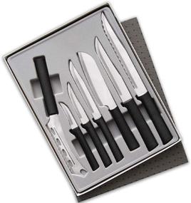 img 4 attached to 🔪 Rada Cutlery Knives Gift Set - Stainless Steel Blades & Black Steel Resin Handles, Set of 7, 11 1/4 Inches