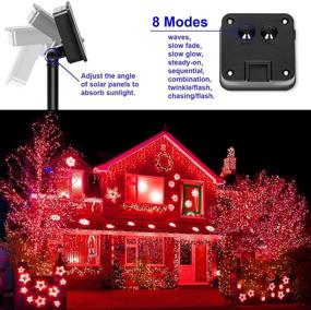 img 1 attached to 🔆 Enhance Your Outdoor Space with Red Solar Christmas String Lights - Waterproof 100 LED (2 Pack) Copper Fairy Lights for Valentine's Day and More!