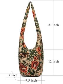 img 2 attached to 👜 Модные женские хиппи-сумки из холста с перекладиной: модные сумки-хобо с животным принтом