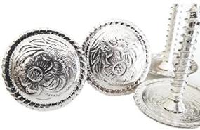 img 1 attached to 1 Inch Saddle Bright Engraved Screw Back Concho Set - 4 Piece Pack