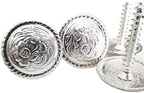 img 2 attached to 1 Inch Saddle Bright Engraved Screw Back Concho Set - 4 Piece Pack