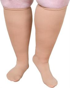 img 1 attached to 🧦 RATCLIFF MFG / ALBAHEALTH, LLC Extra Wide Moderate Compression Knee Highs - 15-20 mmHg- Beige, Ideal for Individuals Over 5'7