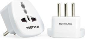 img 4 attached to 🔌 2-Pack BESTTEN Type J Travel Power Adapter for Liechtenstein, Rwanda, and Maldives - 3-Prong Grounded Plug with Tamper Resistant Socket
