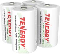 🔋 tenergy centura lite 1.2v nimh rechargeable d battery, 3000mah low self discharge d cell batteries, pre-charged d size battery, ul certified, 4 pack - enhanced seo logo