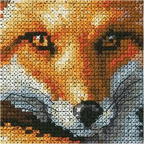 img 2 attached to 🦊 Craft with Confidence: DIMENSIONS Sunlit Fox Counted Cross Stitch Kit, 14 Count Black Aida, 14'' x 11''