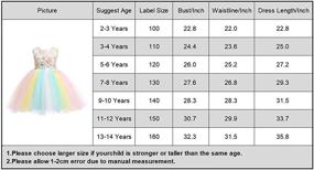 img 3 attached to Одежда для девочек на день рождения принцессы с вышивкой радуги от Meiqiduo