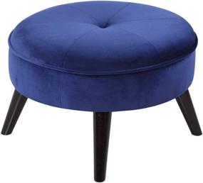 img 1 attached to 🪑 NV Classic Tufted Velvet Round Ottoman in Navy for Stylish Housel Living