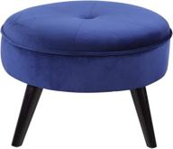 🪑 nv classic tufted velvet round ottoman in navy for stylish housel living logo