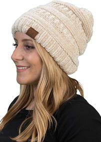 img 4 attached to Funky Junque Solid Ribbed Beanie: Stylish Cable Knit Slouchy Hat for Warmth and Comfort