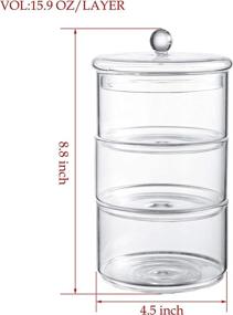 img 3 attached to 🍪 KMWARES Small 3 Tier Stackable Glass Canister Set - Perfect for Snack Display and Kitchen Decoration