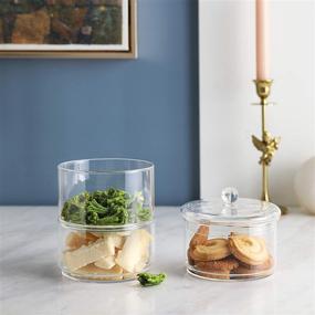 img 1 attached to 🍪 KMWARES Small 3 Tier Stackable Glass Canister Set - Perfect for Snack Display and Kitchen Decoration