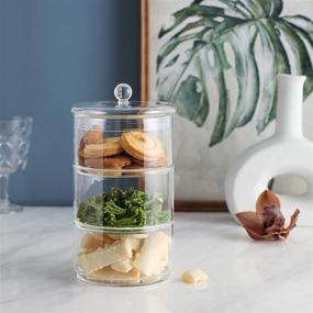 img 2 attached to 🍪 KMWARES Small 3 Tier Stackable Glass Canister Set - Perfect for Snack Display and Kitchen Decoration