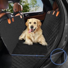 img 4 attached to 🐾 Oneisall Waterproof Dog Car Seat Cover – Durable, Nonslip, Scratch Proof Hammock Back Seat Cover for Dogs, SUVs, Trucks