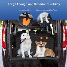 img 3 attached to 🐾 Oneisall Waterproof Dog Car Seat Cover – Durable, Nonslip, Scratch Proof Hammock Back Seat Cover for Dogs, SUVs, Trucks