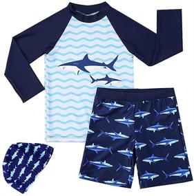 img 4 attached to 🦈 Toddler Sleeve Shark Swimsuit Guard: Boys' Clothing and Swim Protection