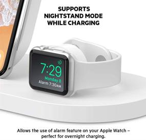 img 1 attached to 🔋 White Belkin Boost Up Wireless Charging Dock for iPhone, Apple Watch, and USB Port - iPhone Charging Station Stand with Apple Watch Charging