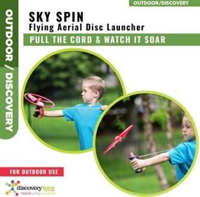 img 2 attached to Explore the Skies with Discovery Toys Sky Spin Flying Aerial Disc Launcher – Engaging STEM Toy for Kids 6 Years and Up