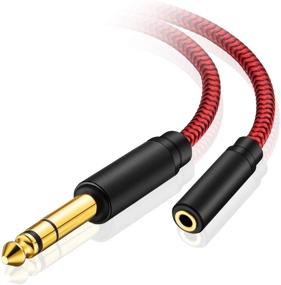 img 3 attached to 🎧 20Ft Male to Female Headphone Adapter 6.35mm to 3.5mm Stereo Cord, TRS 1/4 to 1/8 Conversion for Guitar Amps, Keyboards, Home Theater, or Mixing Console
