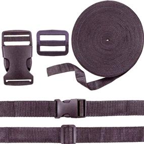 img 4 attached to 🎒 Heatoe 26 Yd 1 inch Nylon Webbing Strap with 24 Set of Quick Release Buckle Kits - Ideal for Backpack Repairing