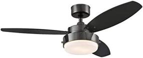 img 2 attached to Modern Ciata Lighting 42-Inch Alloy Indoor Ceiling Fan: Gun Metal Finish, LED Light, Opal Frosted Glass, Reversible Blades (Black/Graphite)