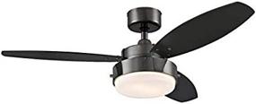 img 4 attached to Modern Ciata Lighting 42-Inch Alloy Indoor Ceiling Fan: Gun Metal Finish, LED Light, Opal Frosted Glass, Reversible Blades (Black/Graphite)