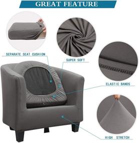 img 2 attached to 🪑 2-Piece Chair Cover Set - Chair Slipcover Sofa Cover Furniture Protector - Couch Club Chair Slipcover with Arms in Dark Gray - One Set