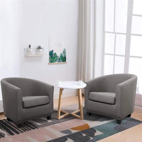 img 1 attached to 🪑 2-Piece Chair Cover Set - Chair Slipcover Sofa Cover Furniture Protector - Couch Club Chair Slipcover with Arms in Dark Gray - One Set