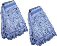 🧹 mop head replacement: heavy duty string blue wet mop heads for 3 types of commercial mop handle (2, medium) - superior quality and long-lasting logo