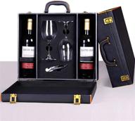 🍷 titangear all-in-one wine travel tote: 2-bottle leather wine carrier with glasses, opener, perfect for byob restaurant picnic beach car and camping, ideal gift for wine lovers and couples логотип