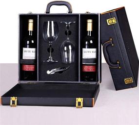 img 4 attached to 🍷 Titangear All-in-one Wine Travel Tote: 2-Bottle Leather Wine Carrier with Glasses, Opener, Perfect for BYOB Restaurant Picnic Beach Car and Camping, Ideal Gift for Wine Lovers and Couples