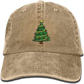 img 1 attached to 🎄 YISHOW Unisex Vintage Washed Dyed Cotton Christmas Trees Solid Color Baseball Hat - One Size