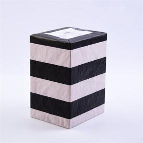 img 2 attached to 🖤 Black and White Shappy Stripes Tissue Paper Wrapping Paper, 28x20 Inches, 30 Sheets