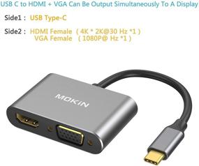 img 2 attached to 🖥️ Адаптер USB C к HDMI VGA: MOKiN 2-в-1 Type C к VGA HDMI адаптер для MacBook Pro/Air/ipad Pro 2018/Dell XPS, Chromebook Pixel, Galaxy S8/S8Plus и других.