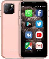 📱 soyes xs11 3g mini smartphone 2.5 inch wifi gps, 1gb ram, 8gb rom, quad core android 6.0 cell phones, 3d glass slim body, dual sim, google play, cute smartphone (pink) logo