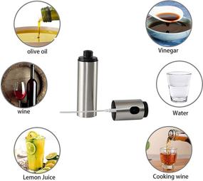 img 2 attached to 🌱 Effortless Flavor Enhancer: HOME-X Olive Oil Sprayer Bottle, Metal Dispenser, Mister for Cooking, Grilling, Baking, Stainless Steel