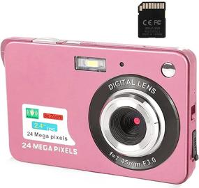 img 4 attached to 📷 Портативная цифровая камера, карманные камеры с ЖК-экраном 2,4 дюйма и 8-кратным цифровым увеличением, 24 МП, компактные камеры с возможностью зарядки для фотографии, в комплекте 32 ГБ карты памяти SD