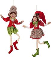 arcci 26 inch christmas elves: premium set of 2 posable elf christmas figures - festive red & light green holiday decorations logo