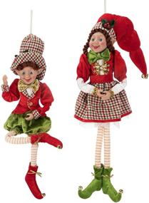 img 3 attached to ARCCI 26 Inch Christmas Elves: Premium Set of 2 Posable Elf Christmas Figures - Festive Red & Light Green Holiday Decorations