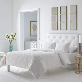 img 2 attached to 🛏️ Trina Turk Freya Comforter Set - Stylish Queen Size Bedding in White