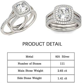 img 2 attached to 💍 Jeulia Brilliant Classic Band Rings Sets: Exquisite Sterling Silver Fashion Rings for Memorable Wedding, Engagement, Anniversary, and Promise Moments - A Dazzling Collection of Bridal Jewelry