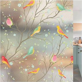 img 4 attached to 🐦 Non-Adhesive Bird Window Film Clings - Vinyl Decals for Glass, Ideal for Window Privacy, Room Decor, Home Office, Bathroom, Kids Study Room