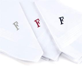 img 3 attached to Initial Men's Accessories: Boxed Cotton Handkerchiefs for a Stylish Touch