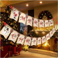 christmas ribbons hanging decorations fireplace logo