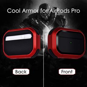 img 3 attached to 💥 Усиленный чехол для AirPods Pro Armor от CAGOS - ударопрочный чехол для AirPods Pro | Стильный беспроводной чехол для Apple Air Pod Pro для мужчин и женщин (красный)